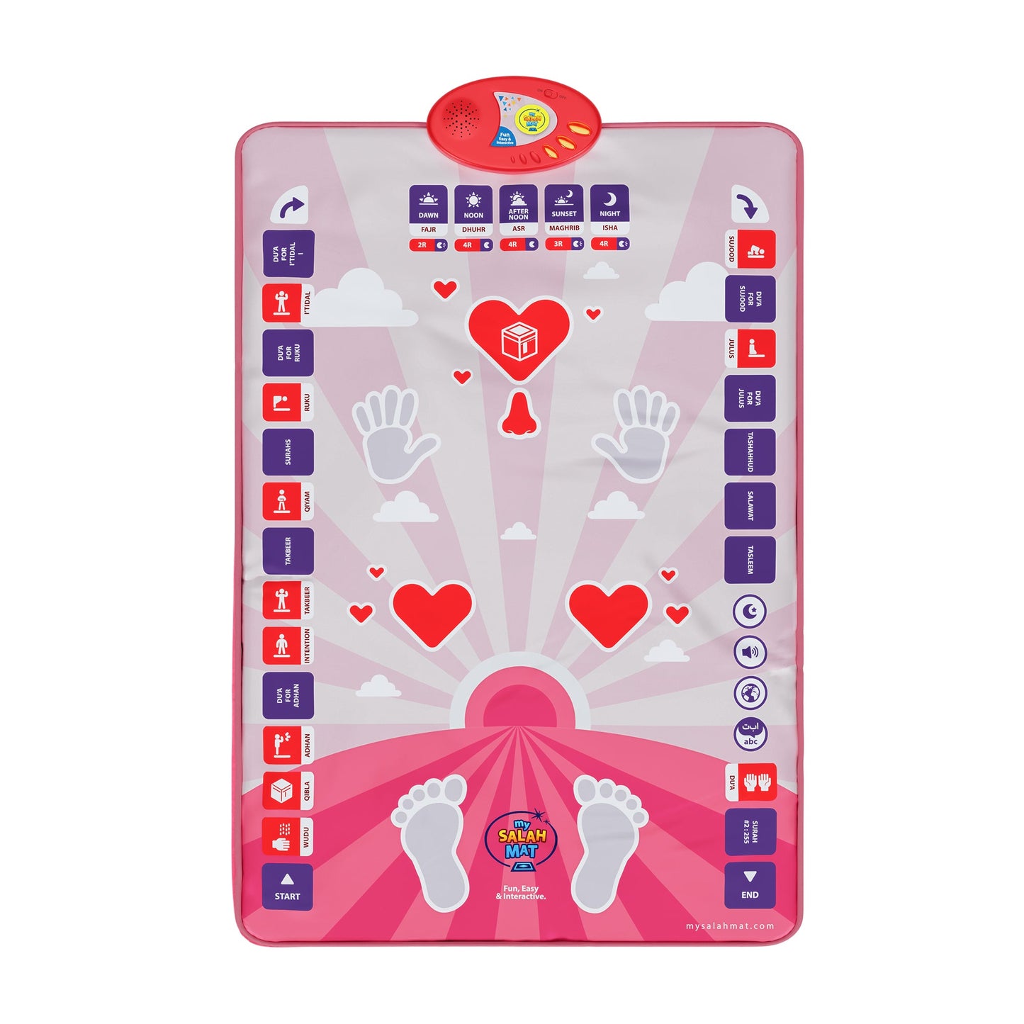 Smart Interactive Kids Prayer Mat Pink Version |  Now with Salah Translation | A beautiful Ramadan and Eid gift for loved ones