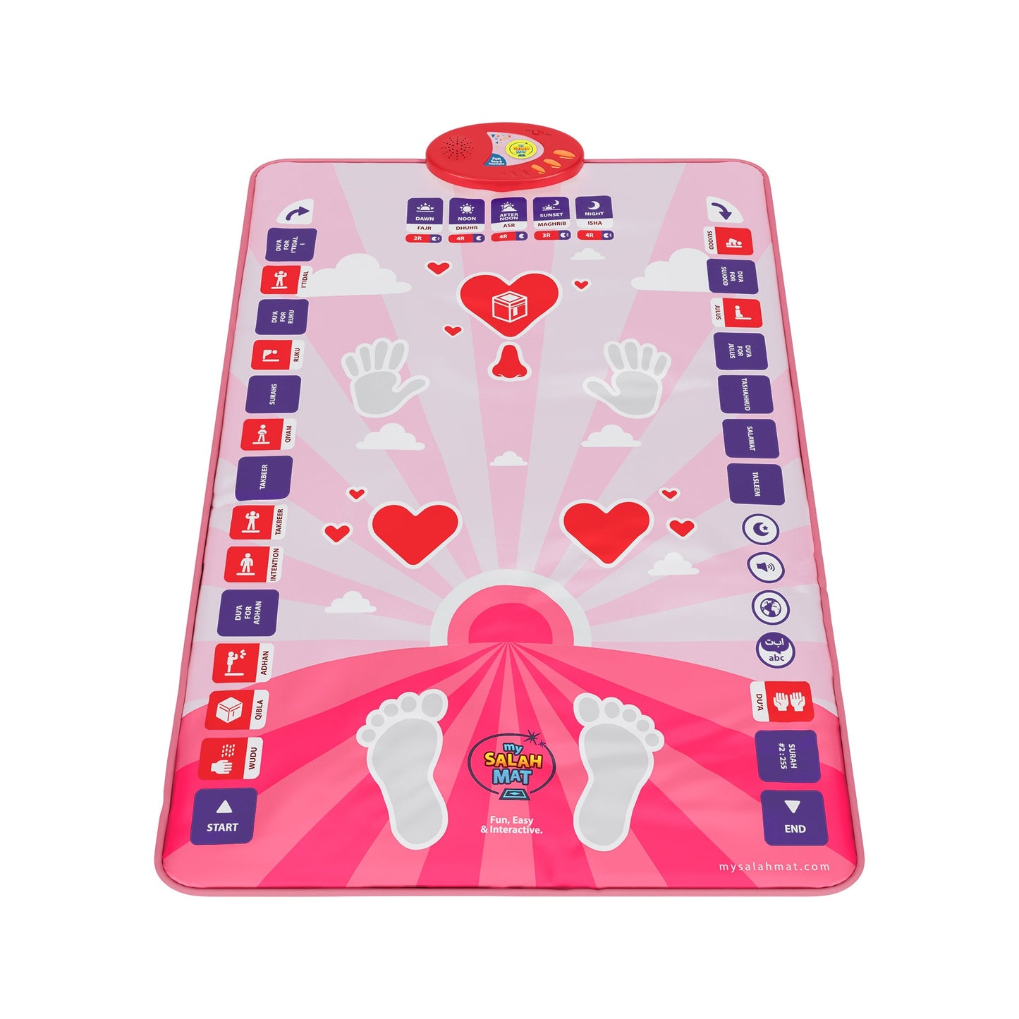 Smart Interactive Kids Prayer Mat Pink Version |  Now with Salah Translation | A beautiful Ramadan and Eid gift for loved ones