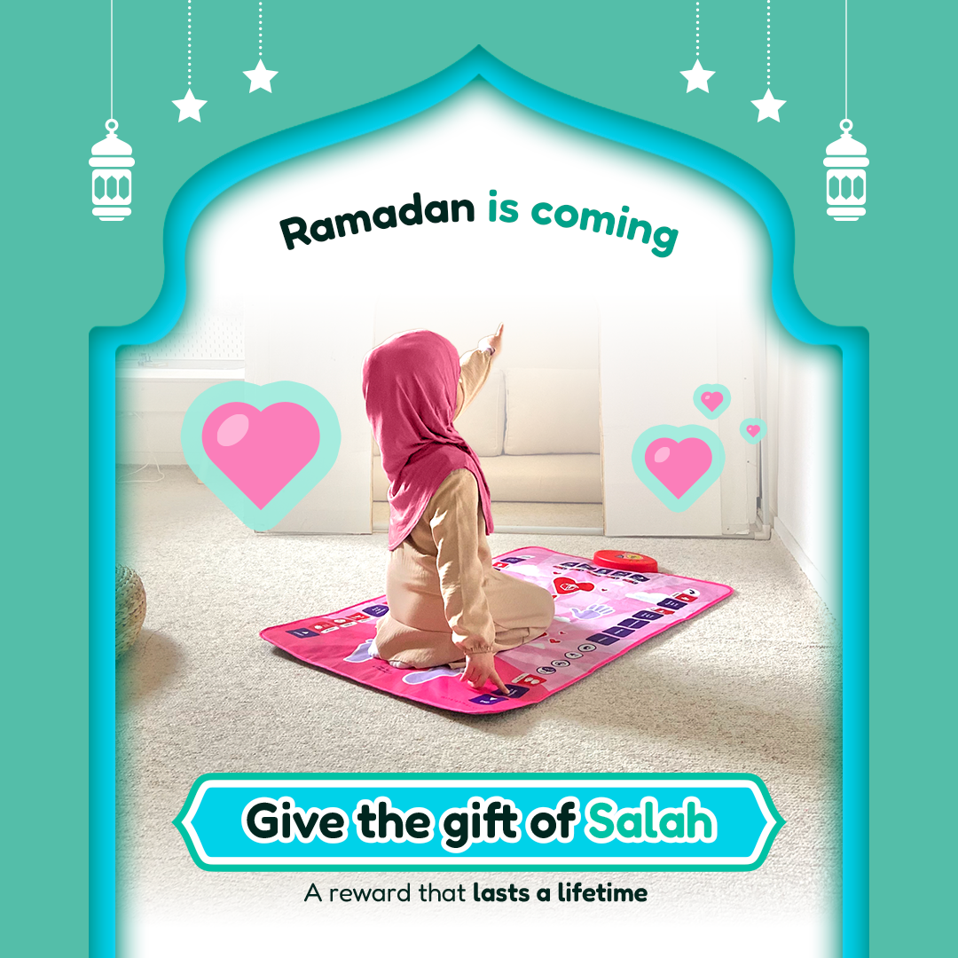 Smart Interactive Kids Prayer Mat Pink Version |  Now with Salah Translation | A beautiful Ramadan and Eid gift for loved ones