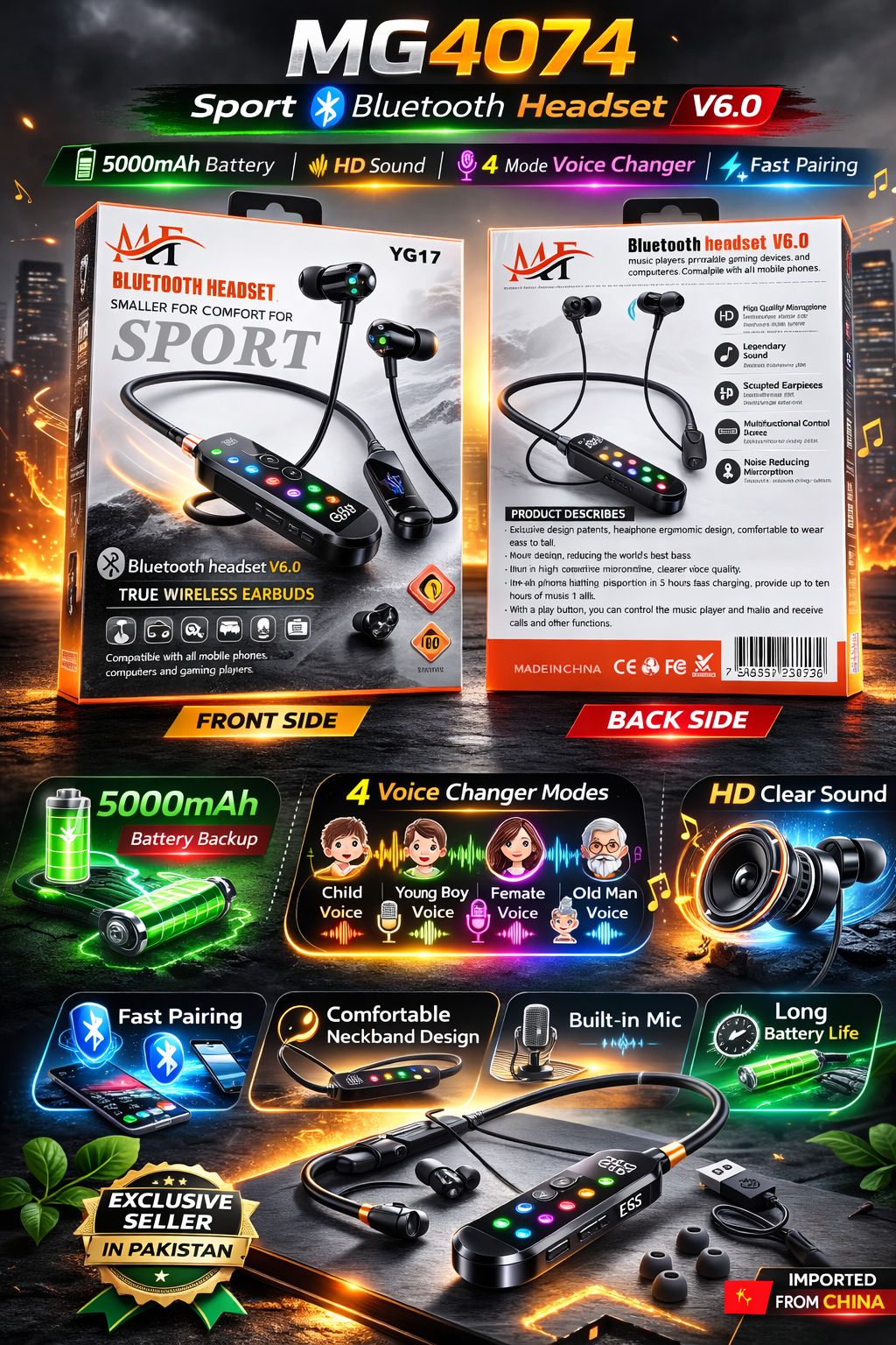 𝐌𝐆𝟒𝟎𝟕𝟒 𝐒𝐩𝐨𝐫𝐭 𝐁𝐥𝐮𝐞𝐭𝐨𝐨𝐭𝐡 𝐇𝐞𝐚𝐝𝐬𝐞𝐭 𝐕𝟔.𝟎 – 𝟓𝟎𝟎𝟎𝐦𝐀𝐡 𝐁𝐚𝐭𝐭𝐞𝐫𝐲 | 𝐇𝐃 𝐒𝐨𝐮𝐧𝐝 | 𝟒 𝐌𝐨𝐝𝐞 𝐕𝐨𝐢𝐜𝐞 𝐂𝐡𝐚𝐧𝐠𝐞𝐫 | 𝐅𝐚𝐬𝐭 𝐏𝐚𝐢𝐫𝐢𝐧𝐠 𝐍𝐞𝐜𝐤𝐛𝐚𝐧𝐝