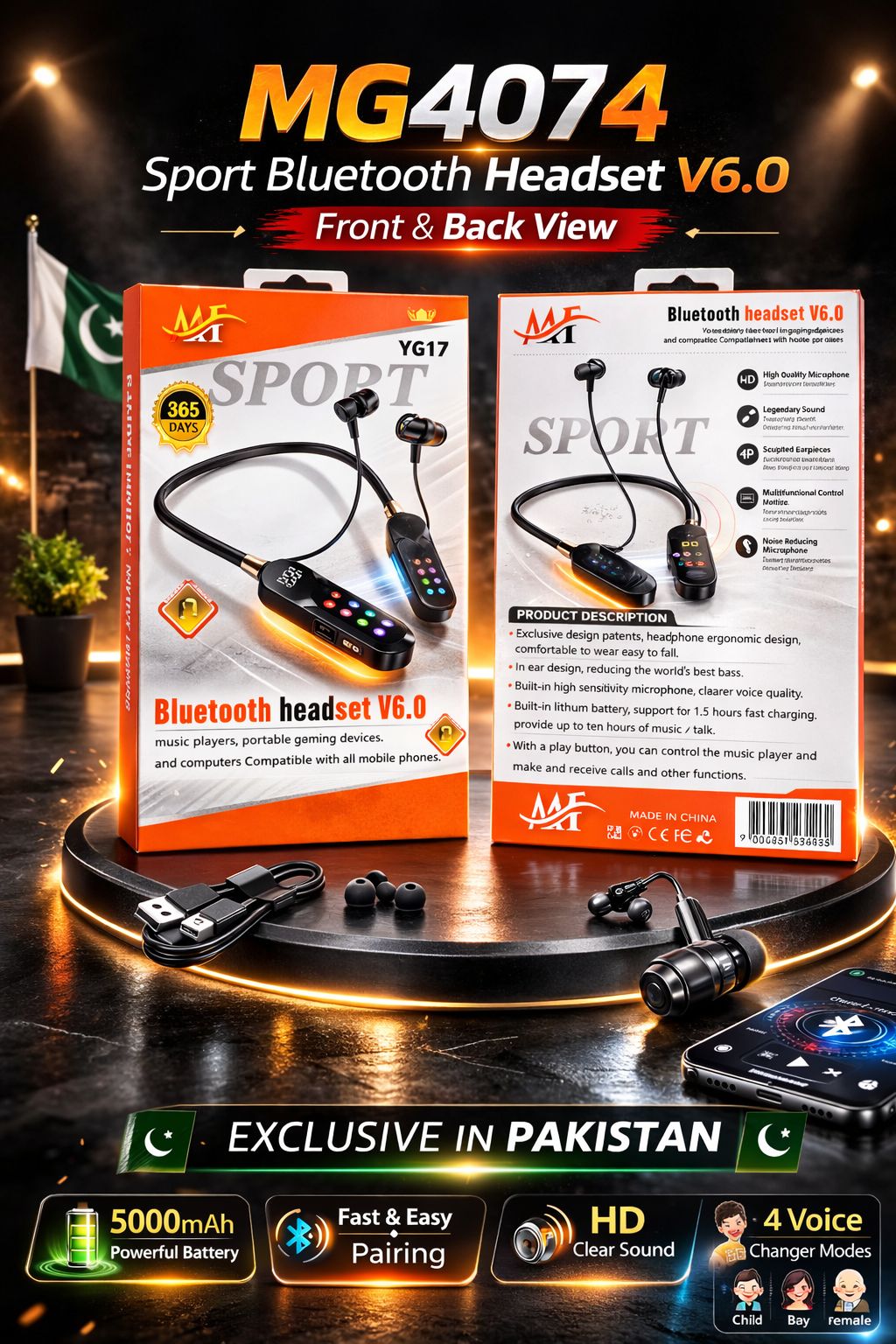 𝐌𝐆𝟒𝟎𝟕𝟒 𝐒𝐩𝐨𝐫𝐭 𝐁𝐥𝐮𝐞𝐭𝐨𝐨𝐭𝐡 𝐇𝐞𝐚𝐝𝐬𝐞𝐭 𝐕𝟔.𝟎 – 𝟓𝟎𝟎𝟎𝐦𝐀𝐡 𝐁𝐚𝐭𝐭𝐞𝐫𝐲 | 𝐇𝐃 𝐒𝐨𝐮𝐧𝐝 | 𝟒 𝐌𝐨𝐝𝐞 𝐕𝐨𝐢𝐜𝐞 𝐂𝐡𝐚𝐧𝐠𝐞𝐫 | 𝐅𝐚𝐬𝐭 𝐏𝐚𝐢𝐫𝐢𝐧𝐠 𝐍𝐞𝐜𝐤𝐛𝐚𝐧𝐝