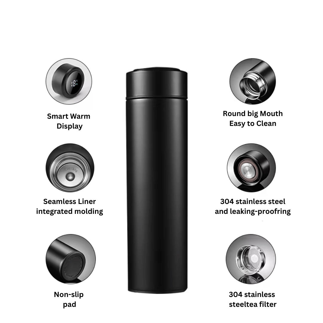 Smart LED Temperature Water Bottle – 500ml